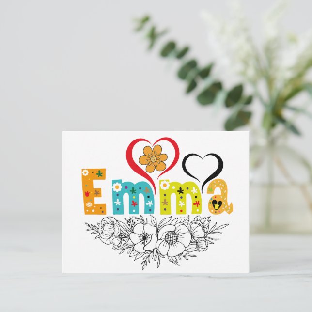 Emma Name Custom for woman Named Emma Postcard (Standing Front)