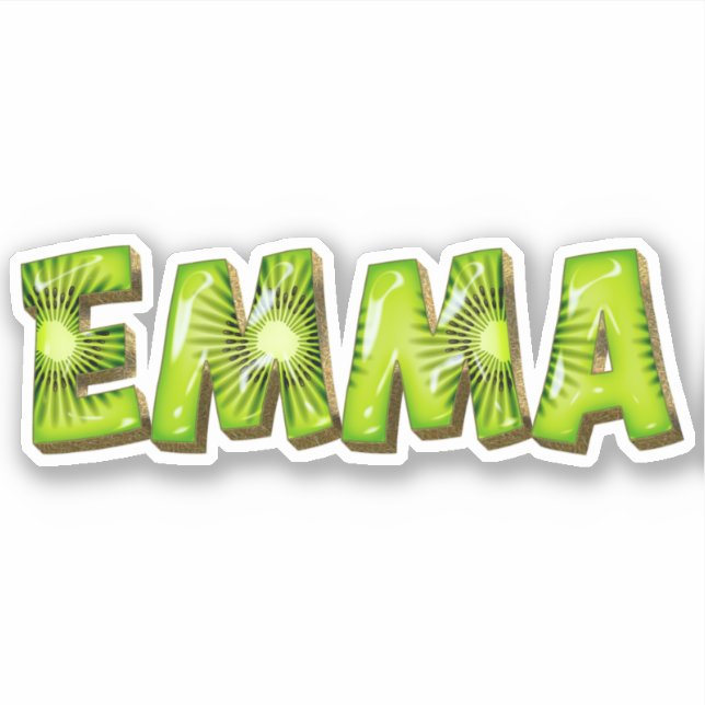 Emma Name Kiwi Design Sticker (Front)