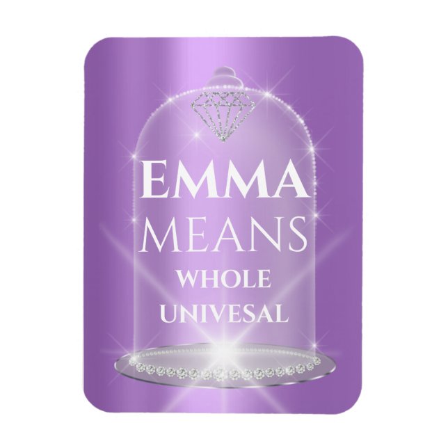 Emma Name Meaning Wedding Bridal Birthday Purple Magnet (Vertical)