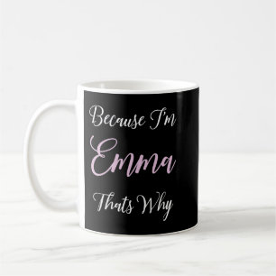 Emma Name Personalised Pink Cute Girl Black Women  Coffee Mug