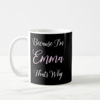 Emma Name Personalised Pink Cute Girl Black Women  Coffee Mug