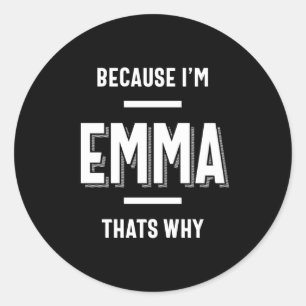 Emma Name Personalised Women Girl Classic Round Sticker