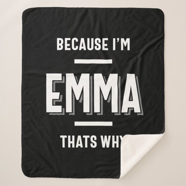 Emma Name Personalised Women Girl Sherpa Blanket (Front)