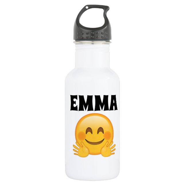 Emma- Personalized Emoji 18 oz Water Bottle  (Front)
