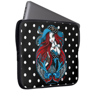 Emma Rockabilly Swallow Tattoo Angel Laptop Sleeve