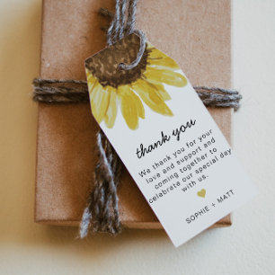 EMMA Rustic Country Sunflower Floral Favour Tag