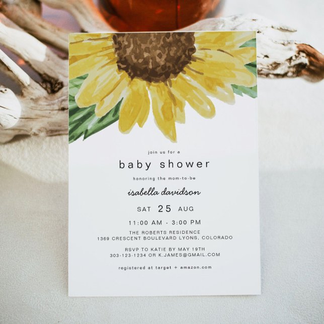 Emma - Rustic Sunflower Country Baby Shower Invitation (Creator Uploaded)