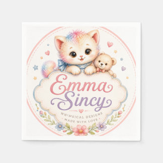 Emma Sincy Whimsical Watercolor Cocktail Napkins
