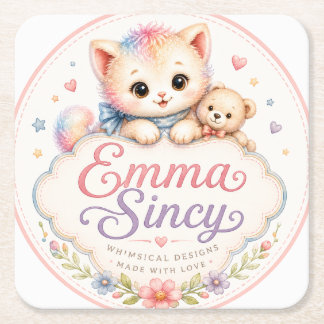 Emma Sincy Whimsical Watercolor Party Coasters