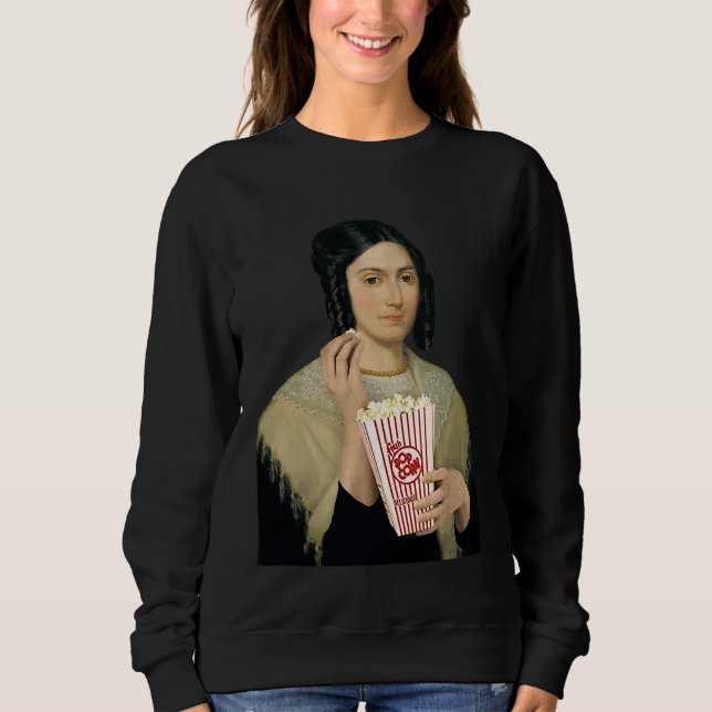 Emma Smith Eating Popcorn Funny Mormon Exmormon T Sweatshirt (Front)