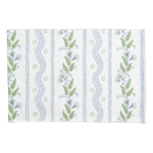 Emma Stripe in Cornflower blue and green Pillowcase