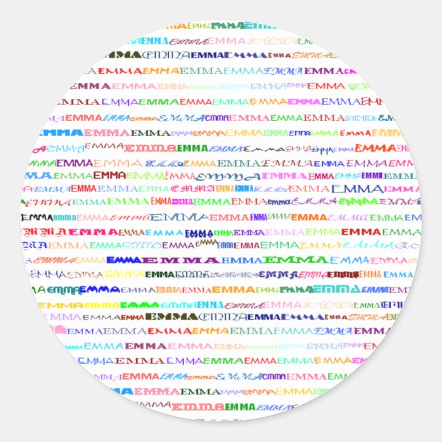 Emma Text Design II Sticker (Front)