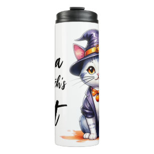 Emma The Witch's Cat Halloween's Day Thermal Tumbler