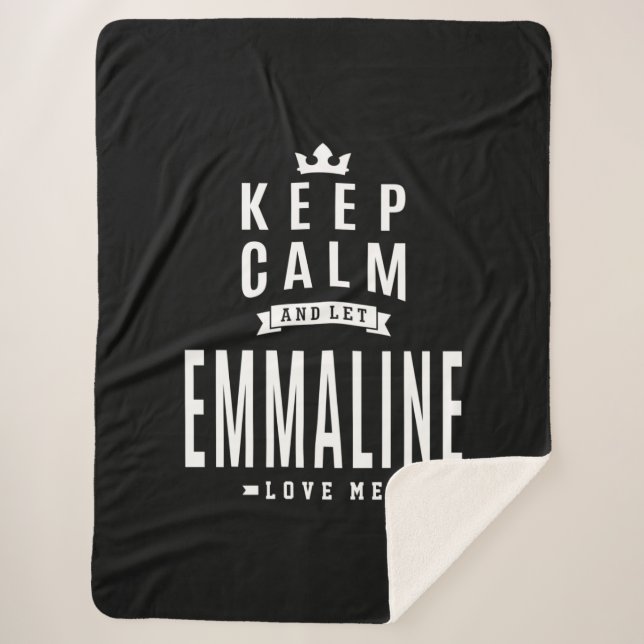 Emmaline Personalised Name Birthday Gift Sherpa Blanket (Front)
