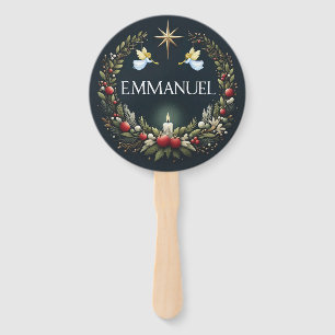Emmanuel Christmas angels Hand Fan