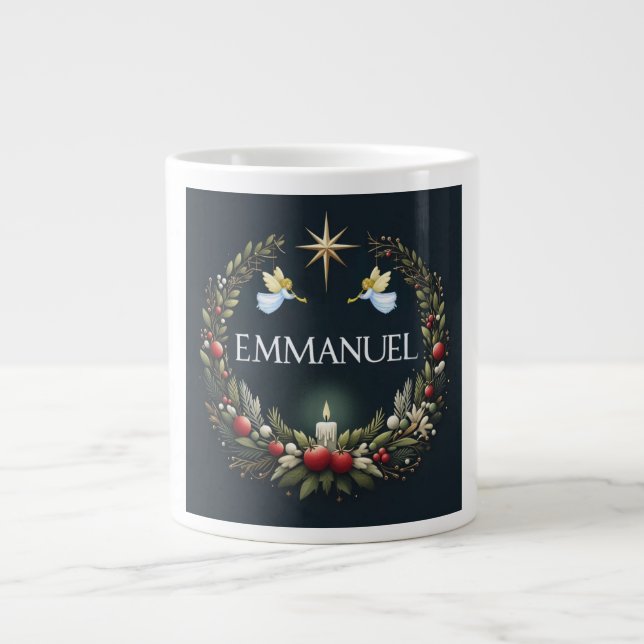 Emmanuel Christmas angels Large Coffee Mug (Front)