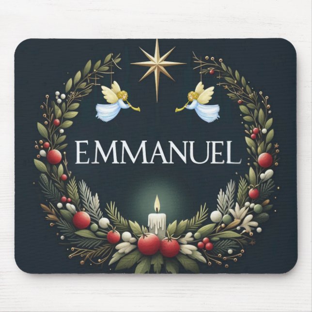 Emmanuel Christmas angels Mouse Pad (Front)