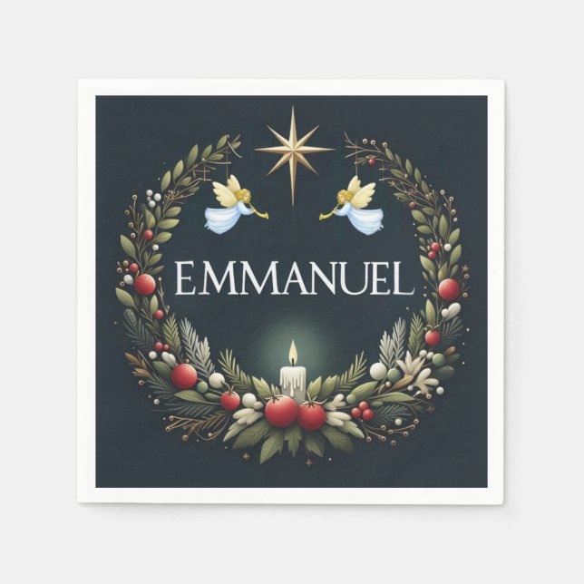 Emmanuel Christmas angels Napkin (Front)
