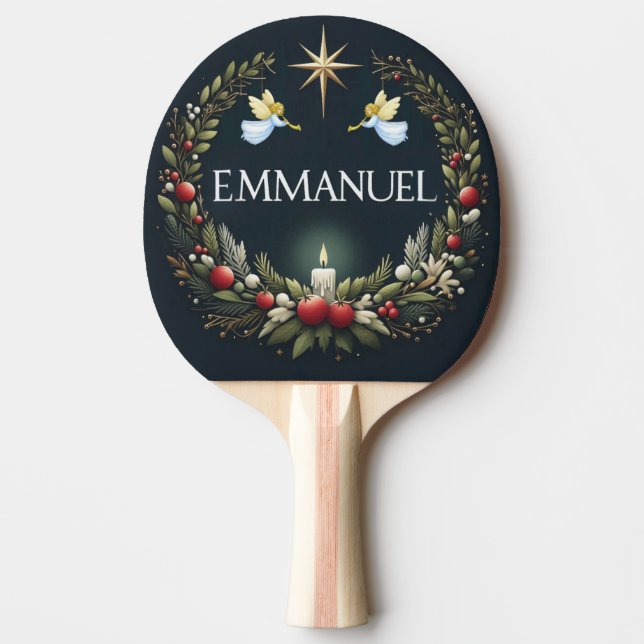 Emmanuel Christmas angels Ping Pong Paddle (Front)