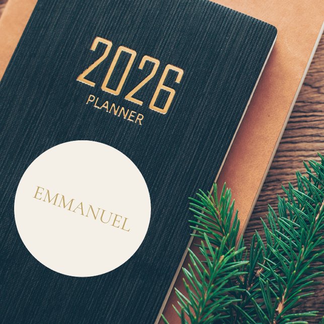 EMMANUEL Cream Christmas Sticker #2 (Example usage on planner. Sticker not shown at actual scale.)