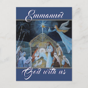 Emmanuel God with Us, Christmas Nativity Postcard