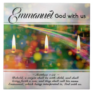 Emmanuel God With Us Matthew 1:23 Christmas Bible Ceramic Tile