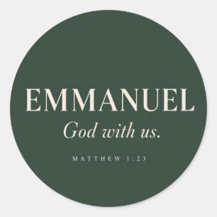 EMMANUEL Matthew 1:23 Christmas Classic Round Sticker