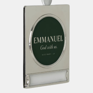 EMMANUEL Matthew 1:23 Christmas Silver Plated Banner Ornament