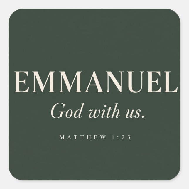 EMMANUEL | Matthew 1:23 | Christmas Square Sticker (Front)