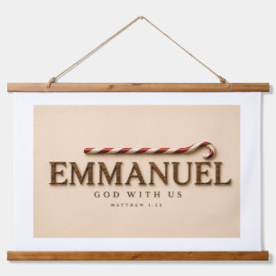 EMMANUEL Matthew 1:23 Christmas Warm Cream Hanging Tapestry