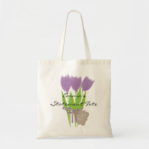 Emma's Cute Lilac Tulips Floral Statement Tote