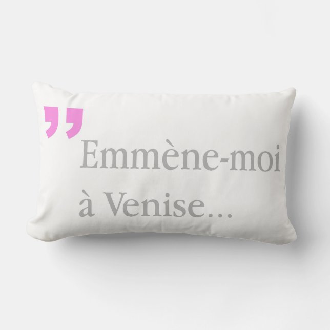 Emmene-moi a Venise Lovers wishes 2sided BW Lumbar Cushion (Front)