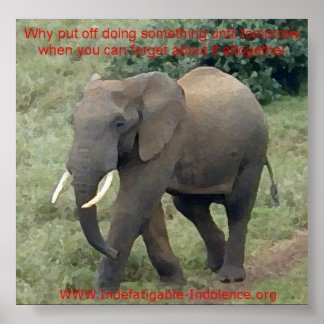 Emmet The Elephant On Procrastination Poster