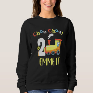 Emmett Choo Choo Two Train 2nd Birthday Turning 2 Sweatshirt
