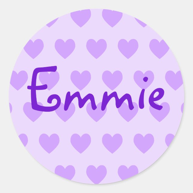 Emmie in Purple Classic Round Sticker (Front)