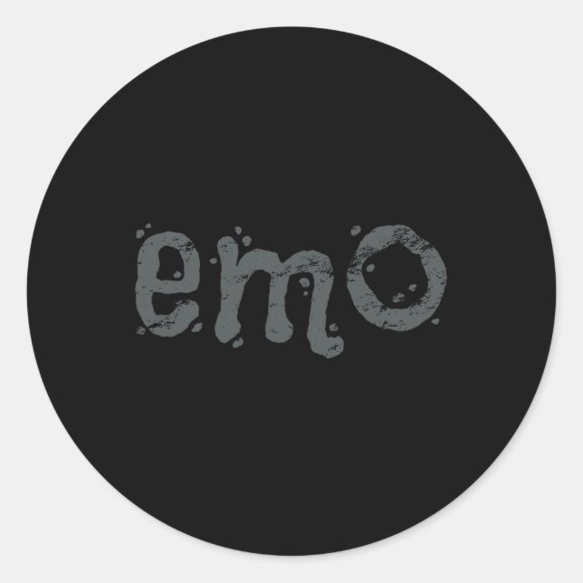EMO And Still Goth - Black Distressed Emo  Classic Round Sticker (Front)