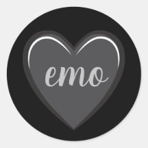 Emo Black and Grey Heart Graphic