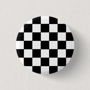 Emo Black & White Chequerboard 3 Cm Round Badge
