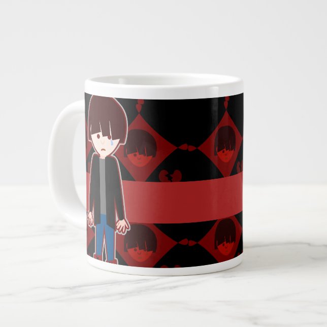 Emo Boy Large Coffee Mug (Front Left)