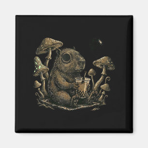 Emo Capybara Goth Punk Boba Funny Rodent  Magnet