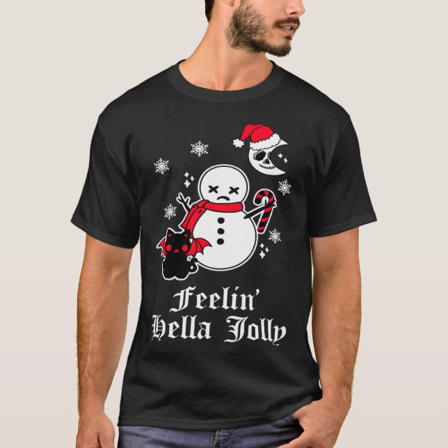 Emo Christmas Goth Sarcastic Meme Horror Gothic Sn T-Shirt (Front)