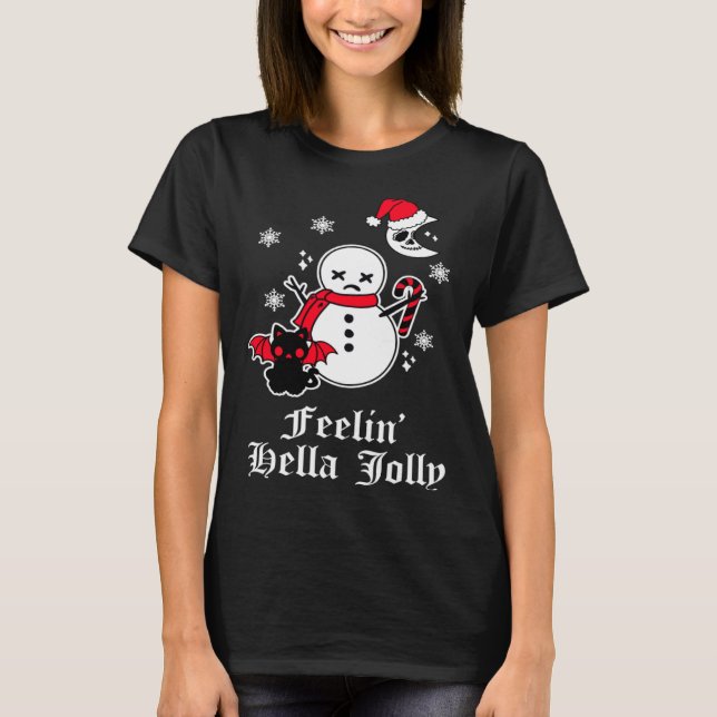 Emo Christmas Goth Sarcastic Meme Horror Gothic Sn T-Shirt (Front)