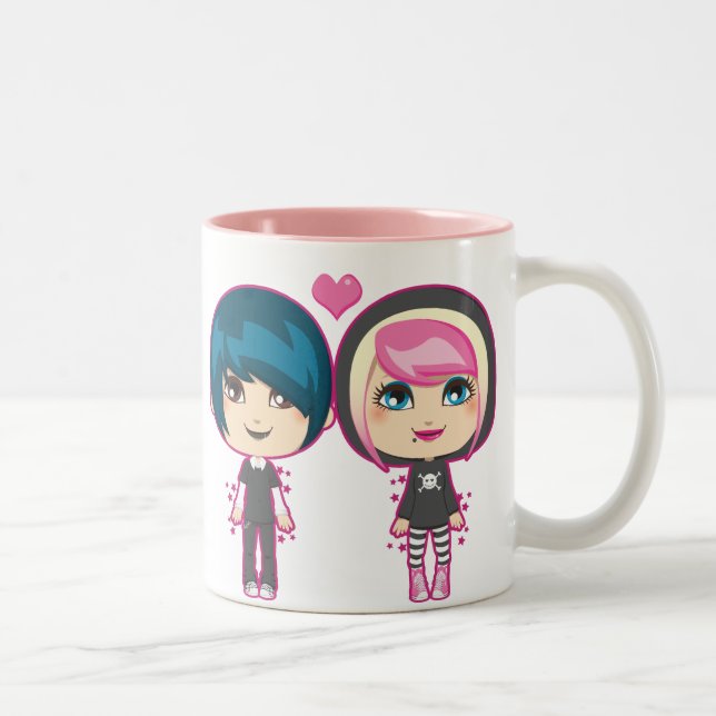 Emo Couple Two-Tone Coffee Mug (Right)