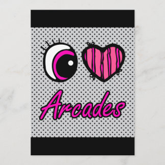Emo Eye Heart I Love Arcades Invitation