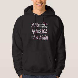 Emo Forever Pink Skull 2000s Kid Punk Make America Hoodie