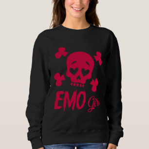 Emo Girl Pink Skull Goth Scene Kid Emo Music 2000s Sweatshirt