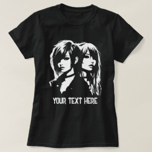 Emo Girl Stencil Art Custom Text Quote Graffiti  T-Shirt