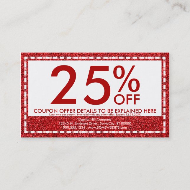 emo glitter coupon card (Front)