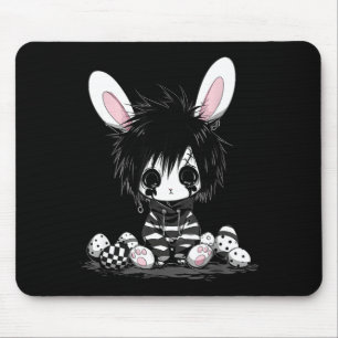 Emo goth black easter bunny k-pop boy girl teen mouse pad
