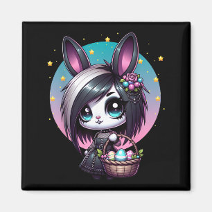 Emo Goth Girl Scene Easter Bunny Magnet